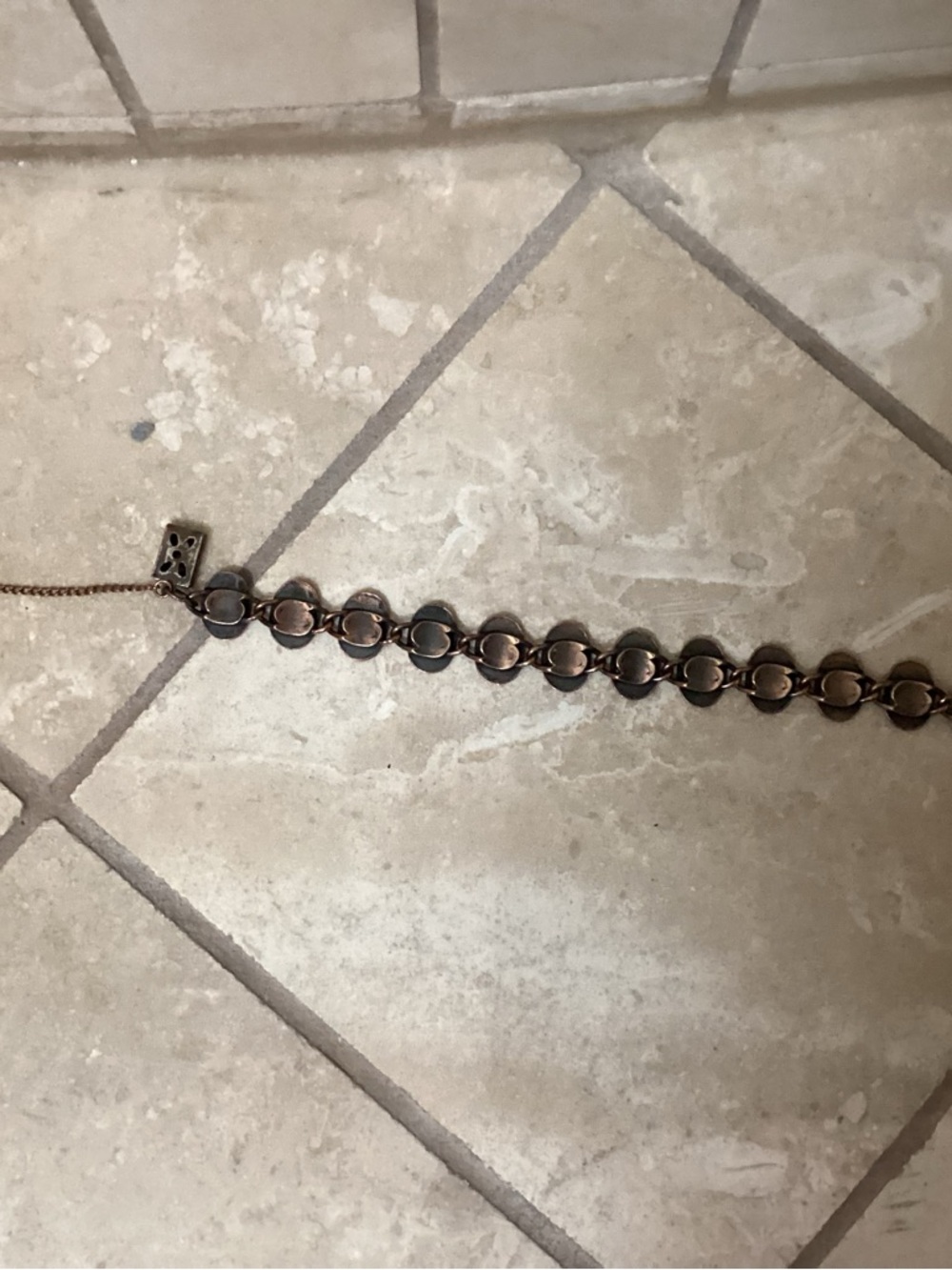 Vintage Copper-Tone Linked Circle Bracelet